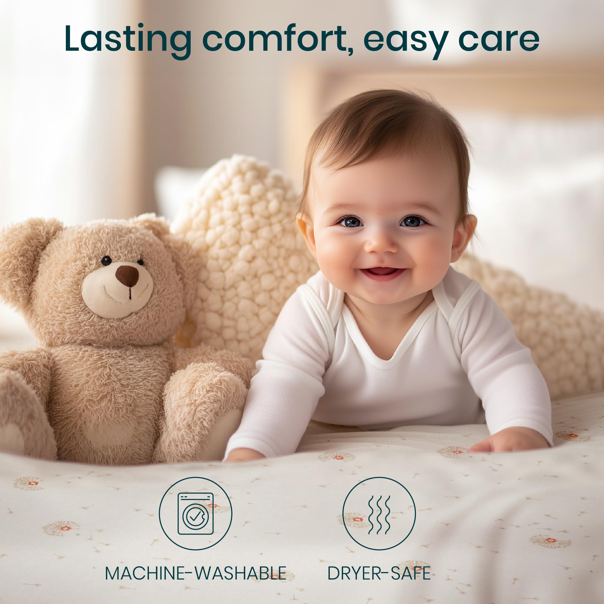 Tutti Bambini bassinet sheets whimsical meadow design sparks cozy bedtime vibes.