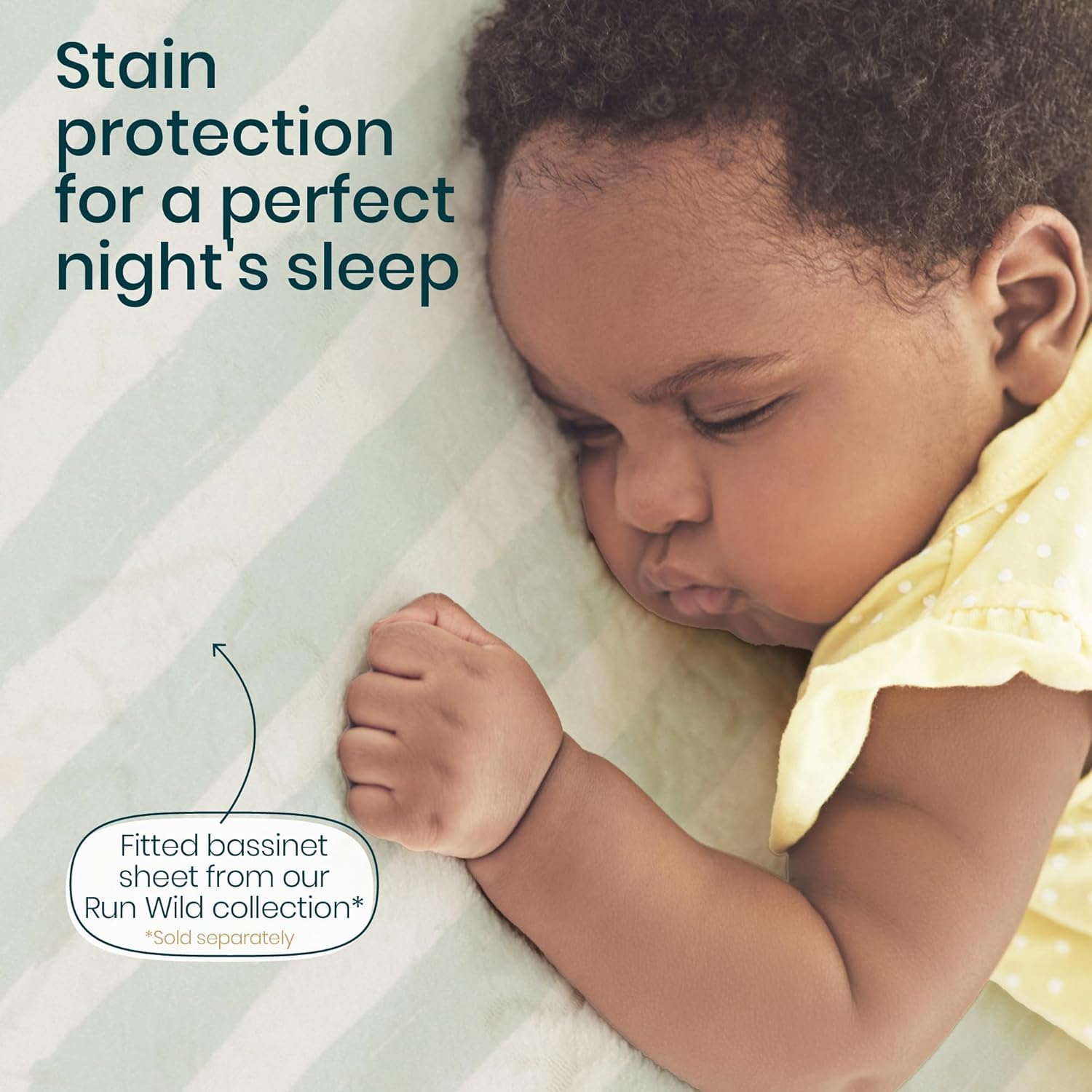 Tutti Bambini breathable cotton fabric helps air flow for comfortable sleeping.
