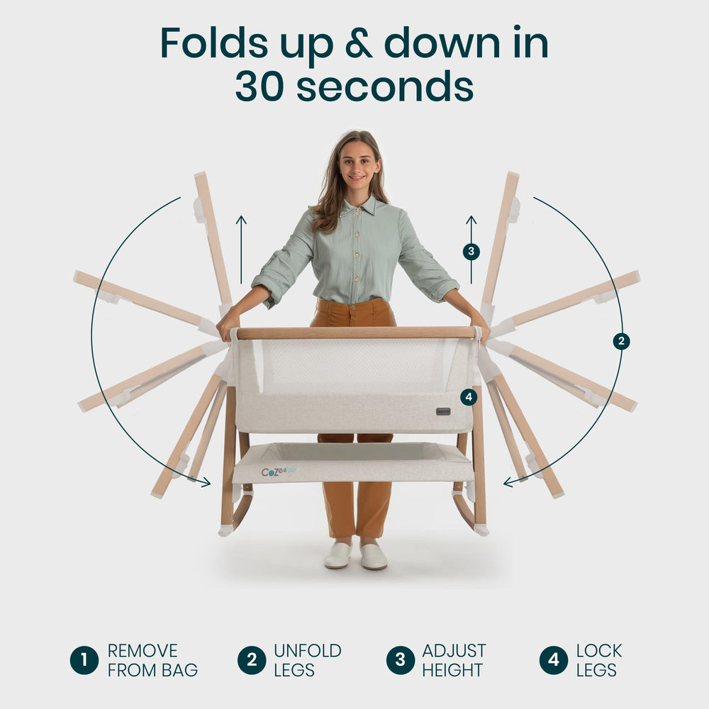 Tutti Bambini CoZee Air 6 mattress heights adapt to most bed frames