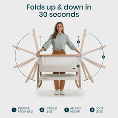 Tutti Bambini CoZee Air 6 mattress heights adapt to most bed frames