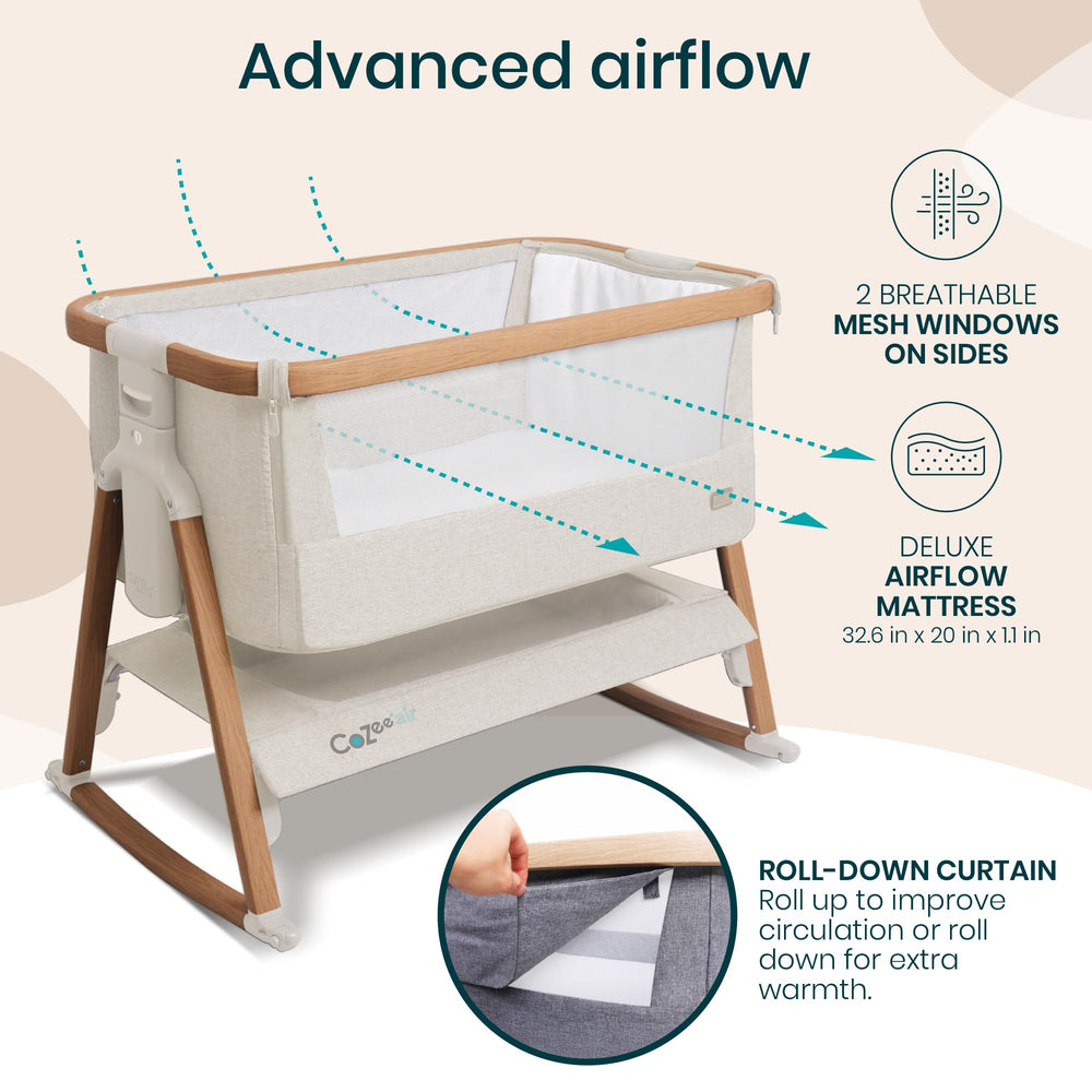 Tutti Bambini CoZee Air deluxe airflow mattress keeps baby comfy