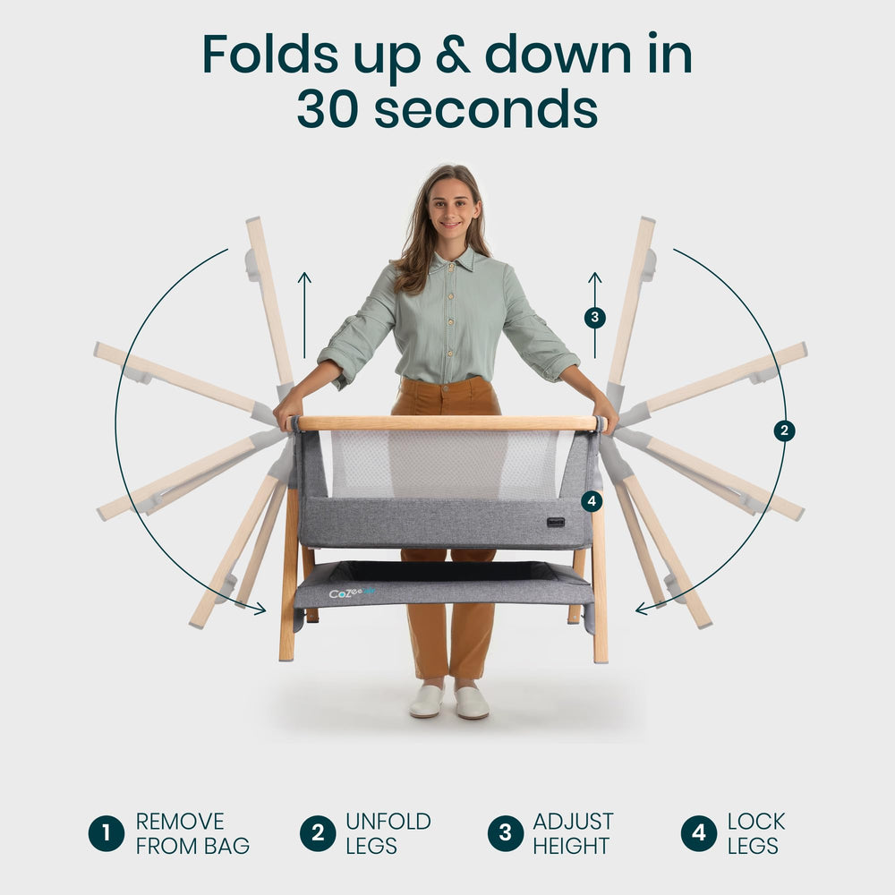 Tutti Bambini CoZee Air height adjustment lever shows six mattress levels