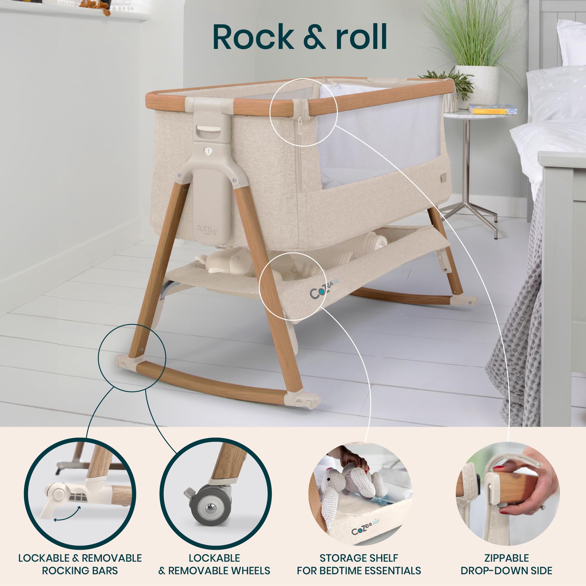 Tutti Bambini CoZee Air Bassinet portable travel bag enables easy transport