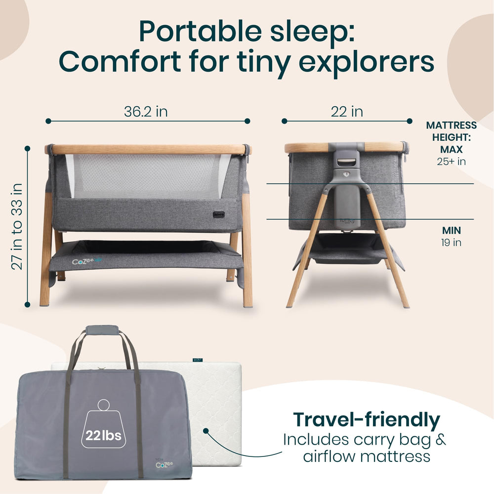 Tutti Bambini CoZee Air portable travel bag shows easy room-to-room transport
