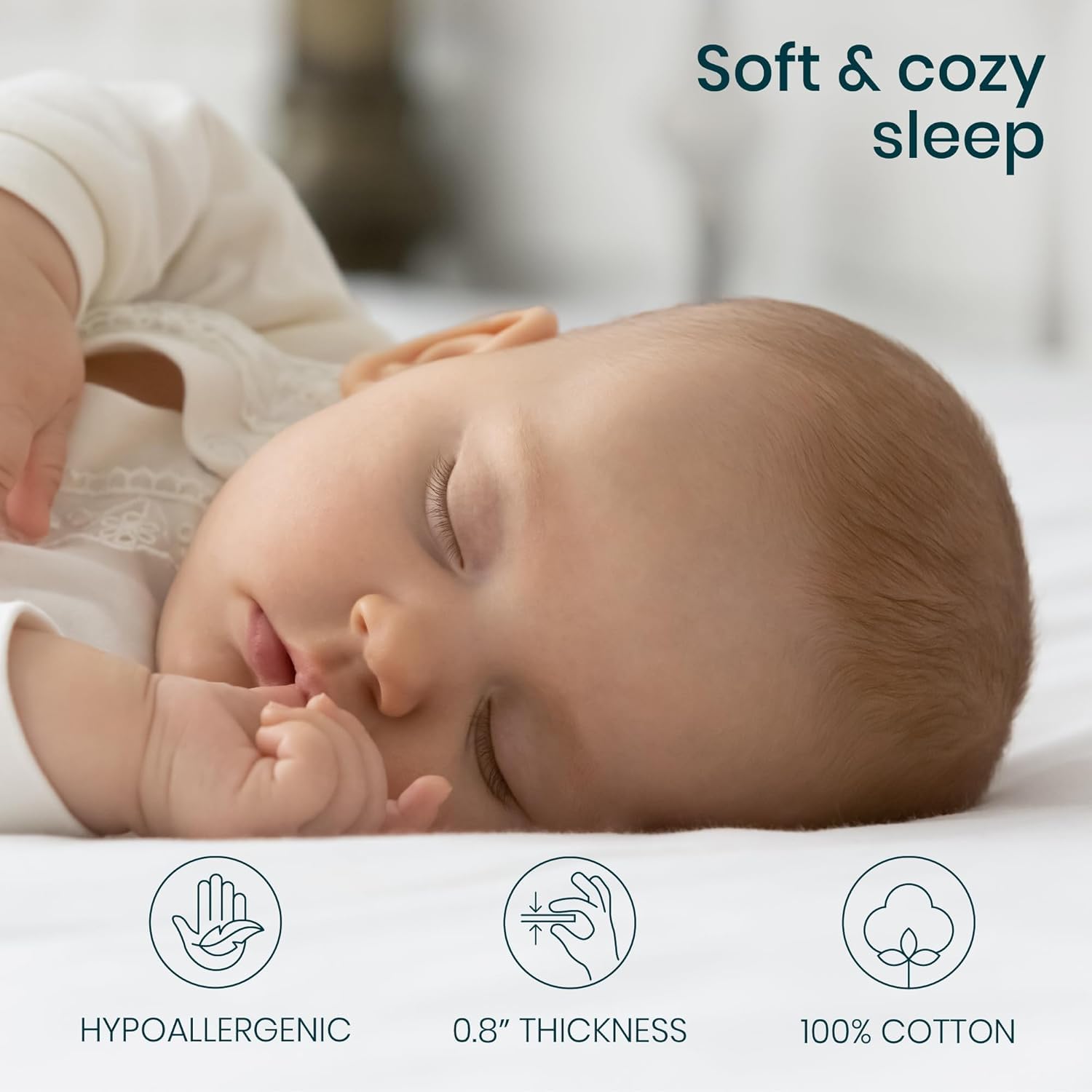 Tutti Bambini waterproof layer bassinet protector keeps night spills at bay for dry nights.