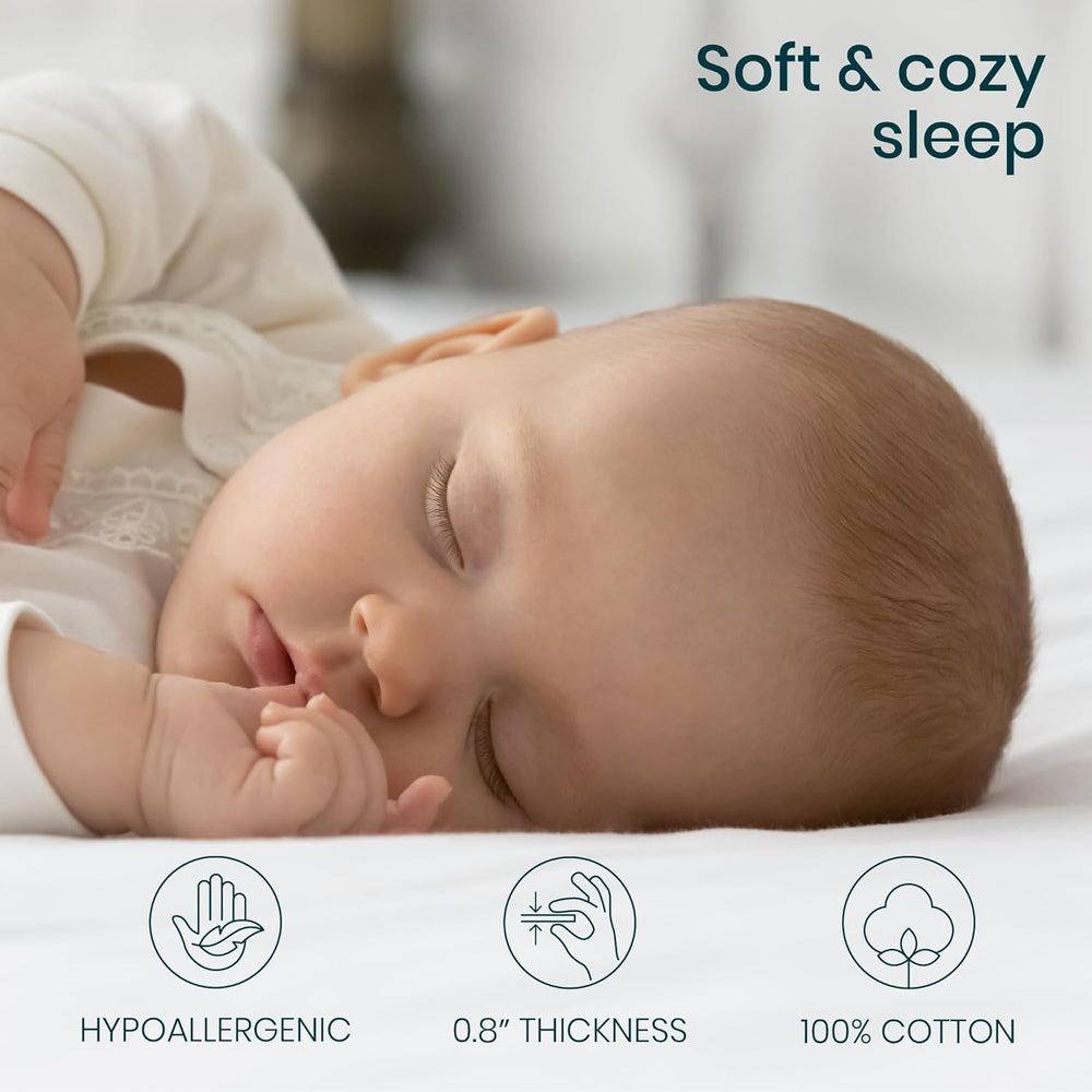 Tutti Bambini waterproof layer bassinet protector keeps night spills at bay for dry nights.