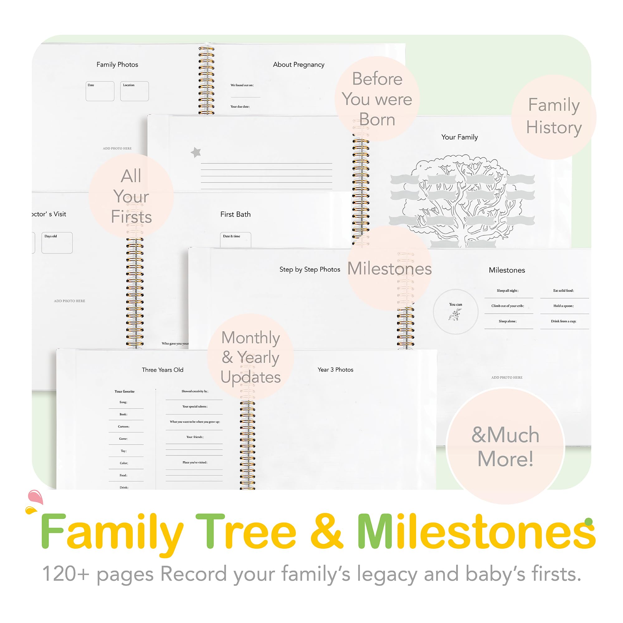Tutu and Sian memory book first-year monthly updates page capturing growth milestones