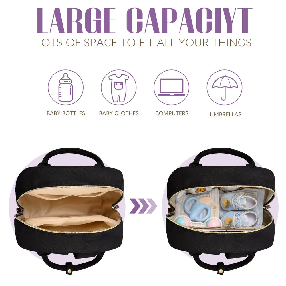 Tuwubi Diaper Bag Backpack insulated bottle pockets keeping drinks cool