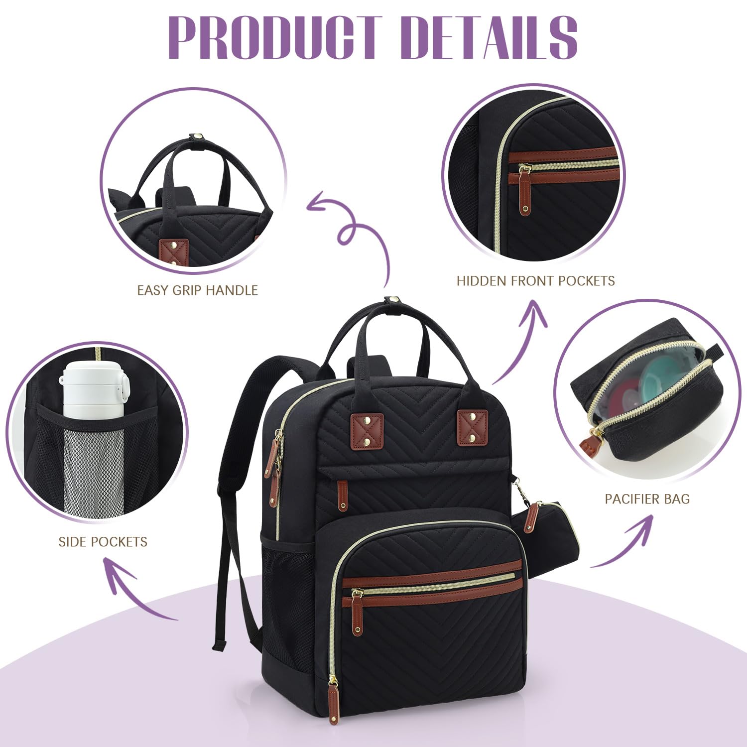 Tuwubi Diaper Bag Backpack water resistant fabric on rugged travel days