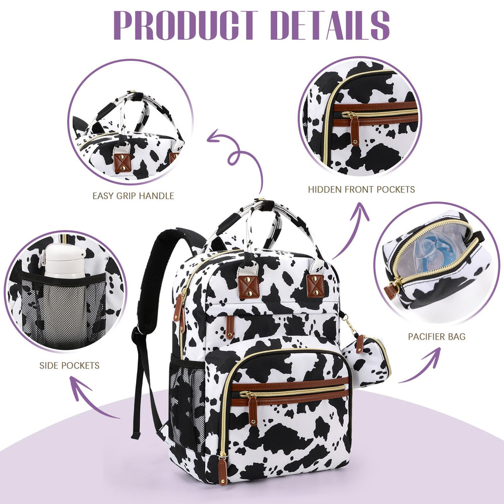 Tuwubi diaper bag detachable pacifier pouch provides quick-access organizing space.