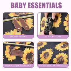 Tuwubi diaper bag tote Insulated bottle pockets maintain bottles at ideal temp for feed times.