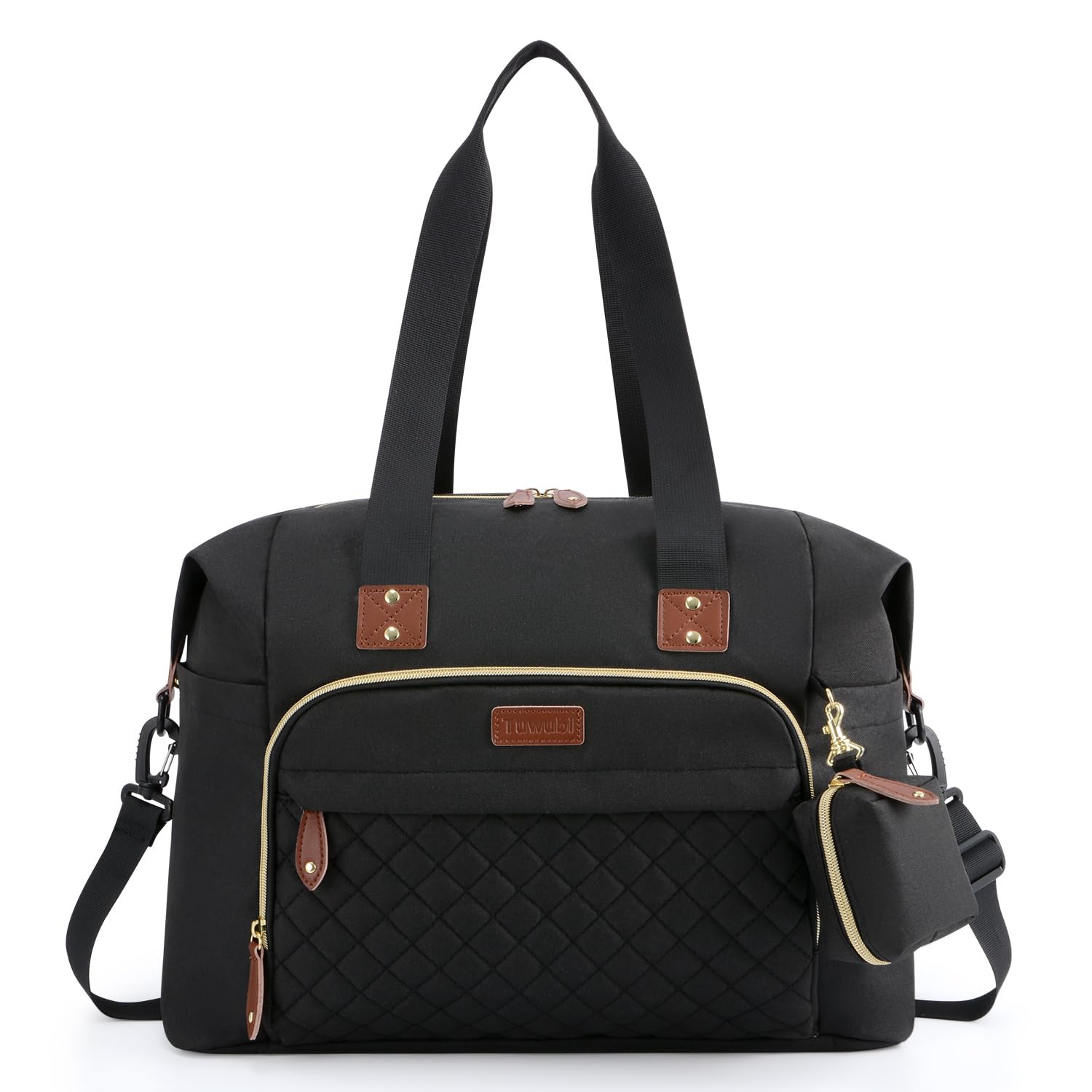 Tuwubi Diaper Bag Tote main compartment keeps baby essentials neatly organized for quick access.