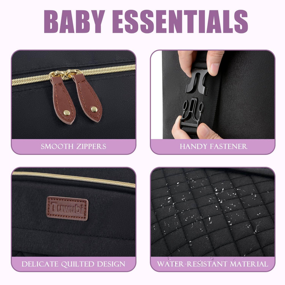 Tuwubi Diaper Bag Tote pacifier case keeps pacifiers clean and hygienic between uses.