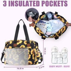 Tuwubi diaper bag tote Waterproof fabric shields belongings from rain and spills during family outings.