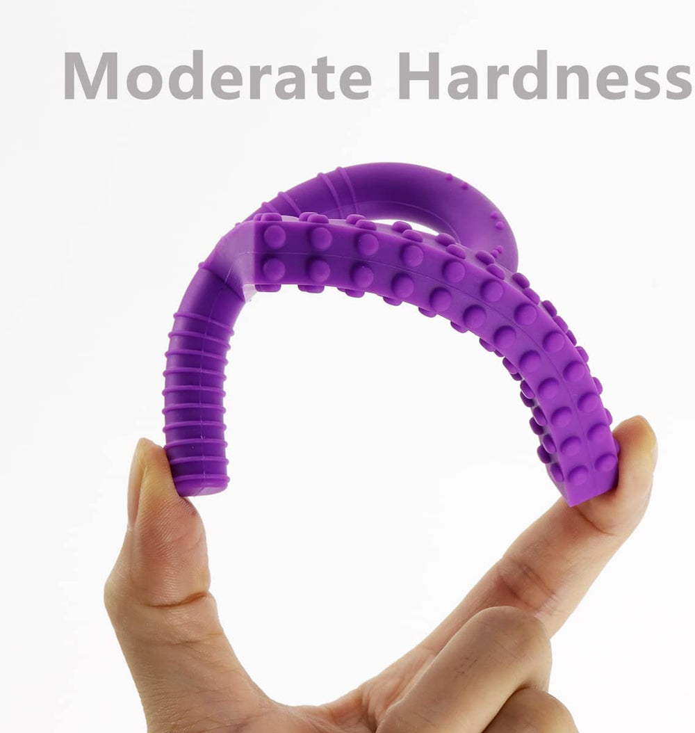 Tuxepoc orange square edge encourages safe bite-strength development.