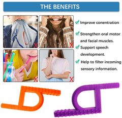 Tuxepoc purple square teether promotes self-regulation and bite-strength building.