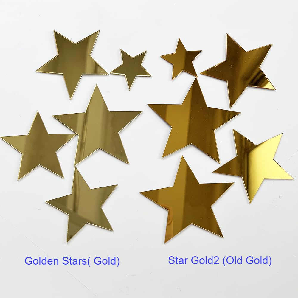 TVPHLLY old gold stars adhesive wall art packaged ready for DIY decor