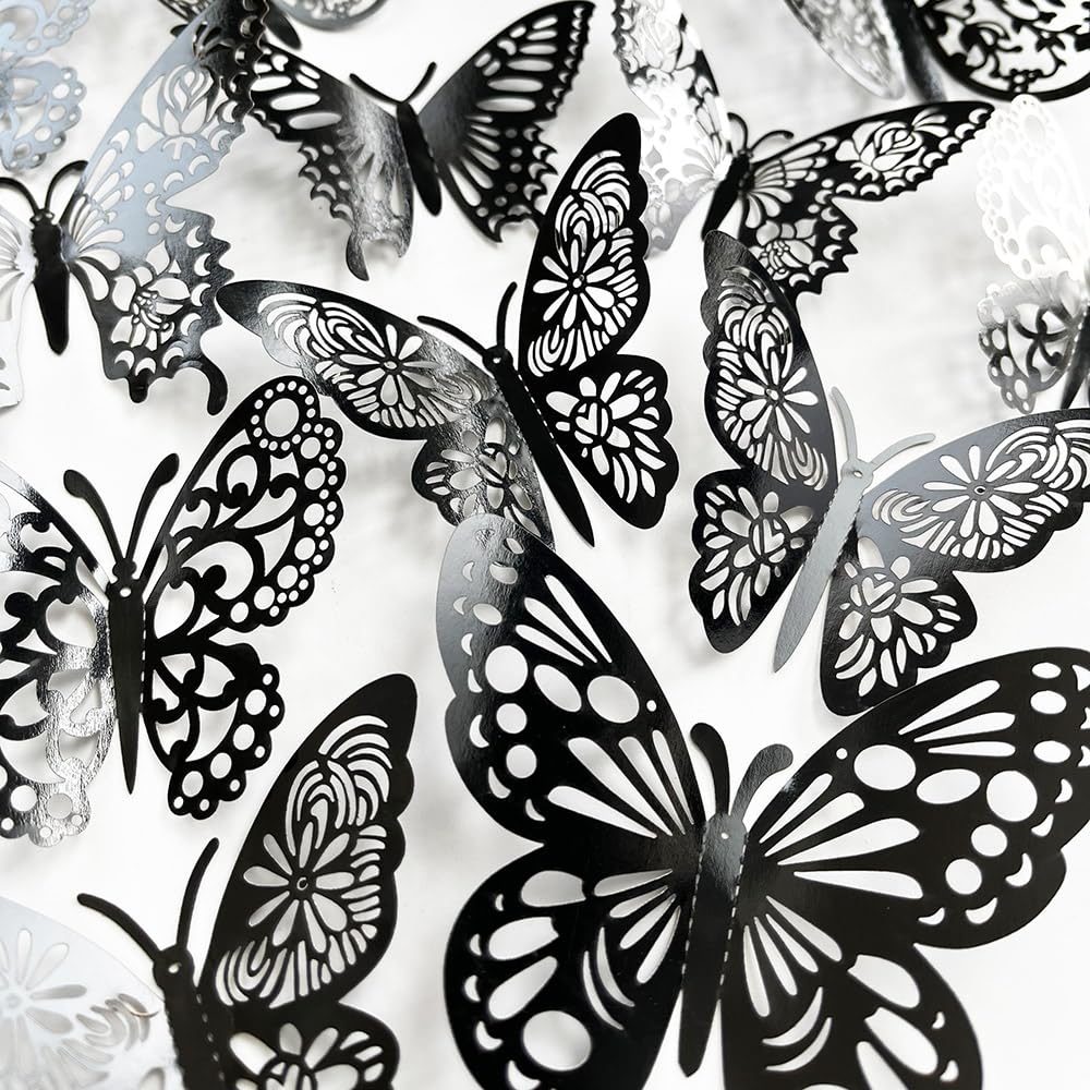 TVPHLLY 3D metallic butterfly wall decal adds shimmering depth to any space