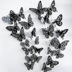 TVPHLLY 72pcs black butterfly wall stickers provide a dramatic 3D effect for decor