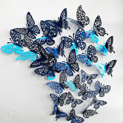 TVPHLLY blue butterfly wall sticker close-up with metallic finish for kids' room decor and imaginative play.