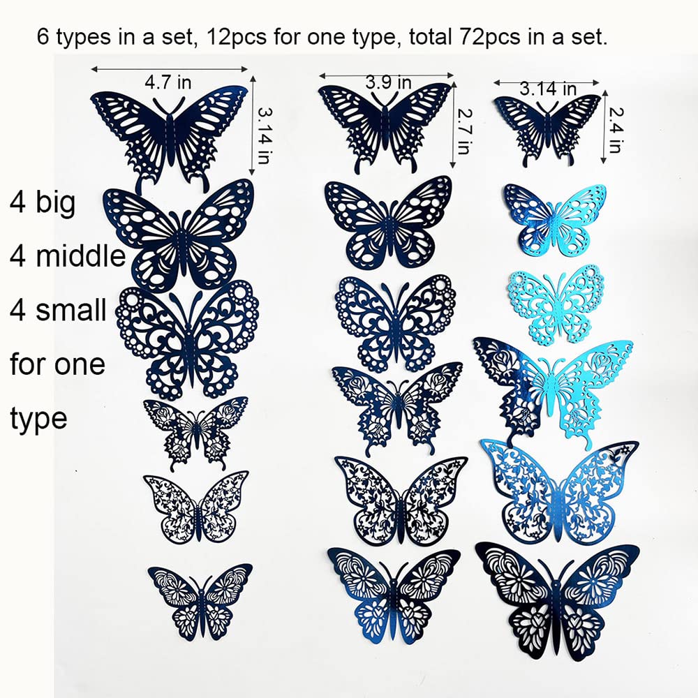 TVPHLLY blue butterfly decals resist dust for easy cleaning and long-lasting decor.