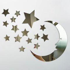 TVPHLLY Moon 3D silver wall sticker for a dreamy nursery ambiance.