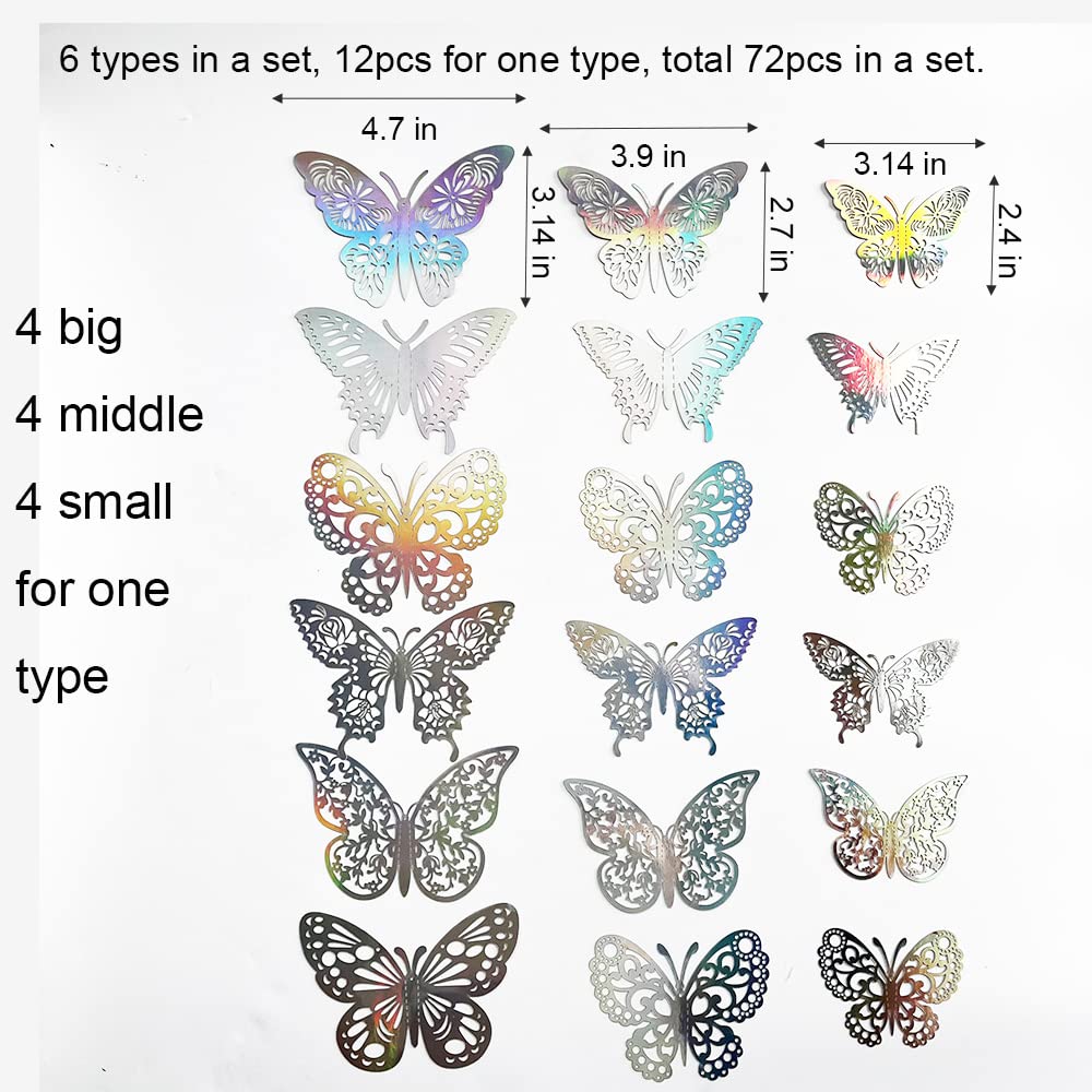 TVPHLLY silver butterfly nursery wall art adds durable decor.