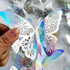 TVPHLLY silver butterfly party decor enhances event backdrop.