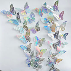 TVPHLLY silver butterfly wall sticker 72pcs set brightens kid rooms.
