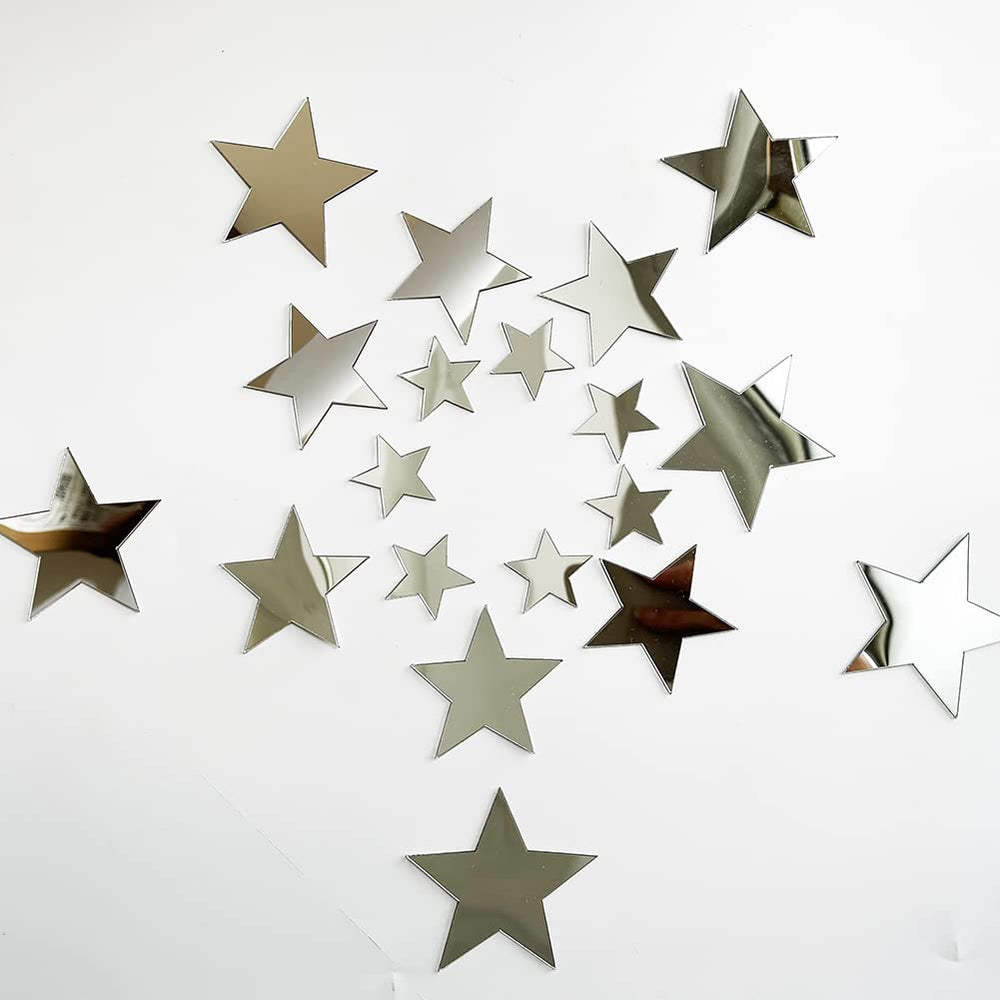 TVPHLLY silver stars wall stickers shine on nursery walls for magical light play