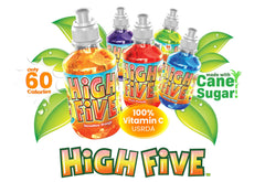 Tweaker High Five orange juice splash capturing refreshing flavor during school breaks
