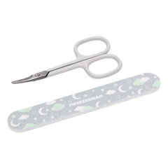 Tweezerman baby nail scissors with bear file set shown for precise infant grooming