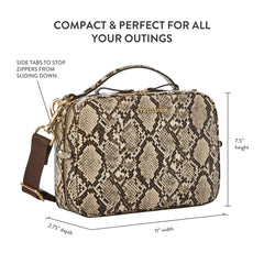 TWELVElittle Luxe Diaper Clutch zip-pocket keeps phone and keys within easy reach.