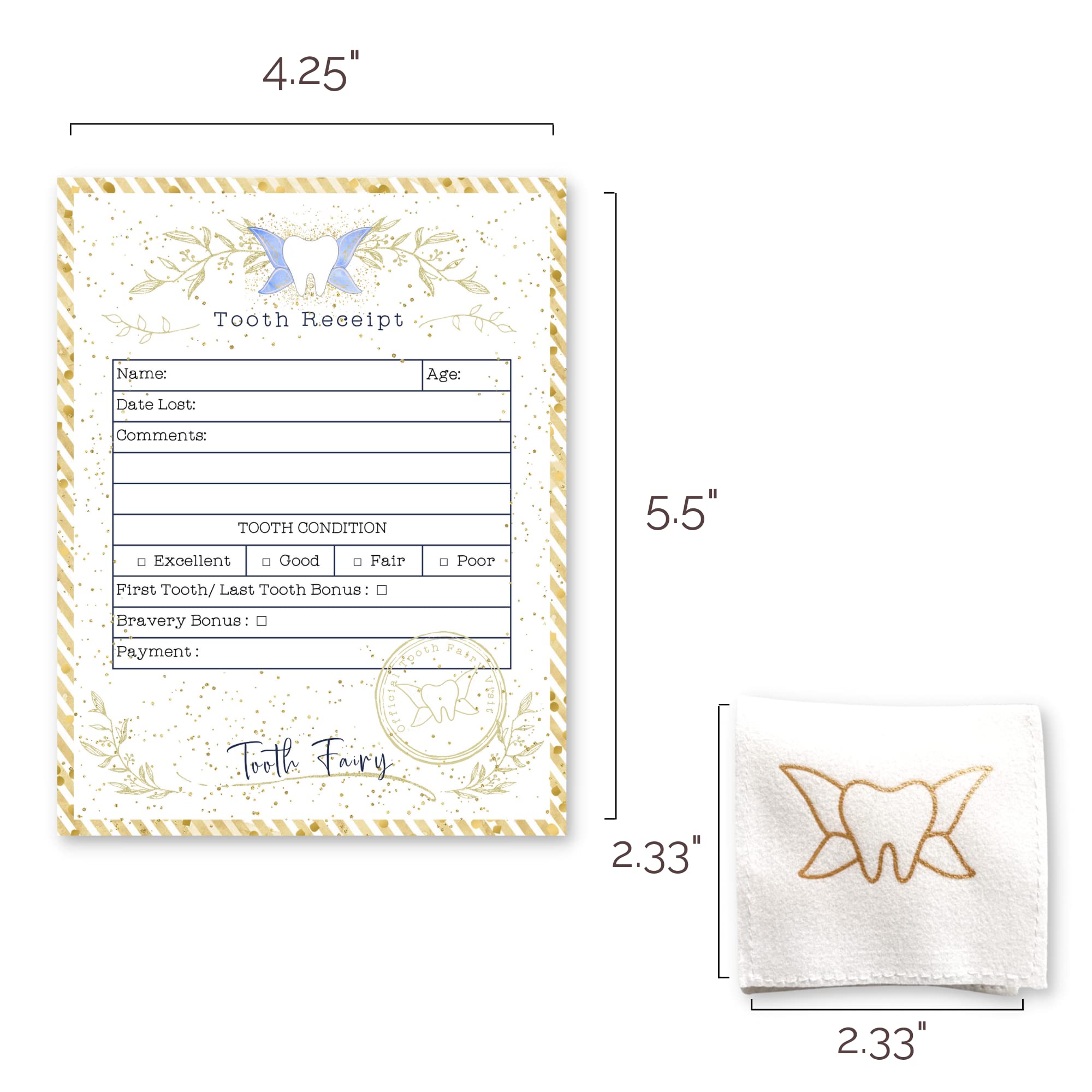 Twenty Moments of Tooth set with 20 receipts, 1 bag, promotes organized, magical notes.