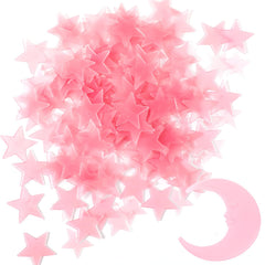 Tweruna pink glow-stars 3cm pack creates soft starry ceiling ambiance.