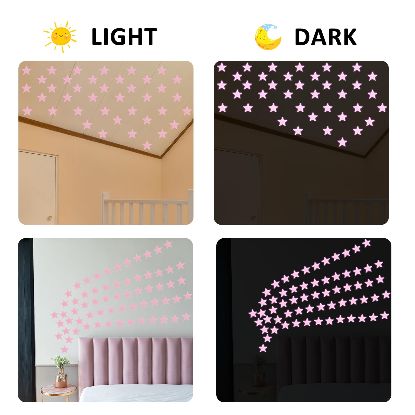 Tweruna star stickers with tools for easy placement and removal.