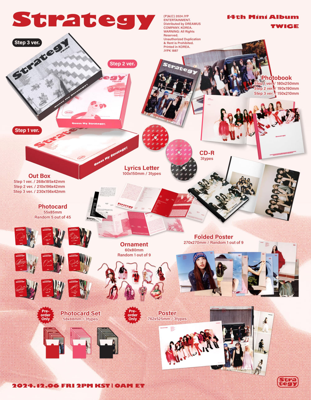 TWICE Strategy P.O.B photocard set and poster, ideal for display and keepsake collection.
