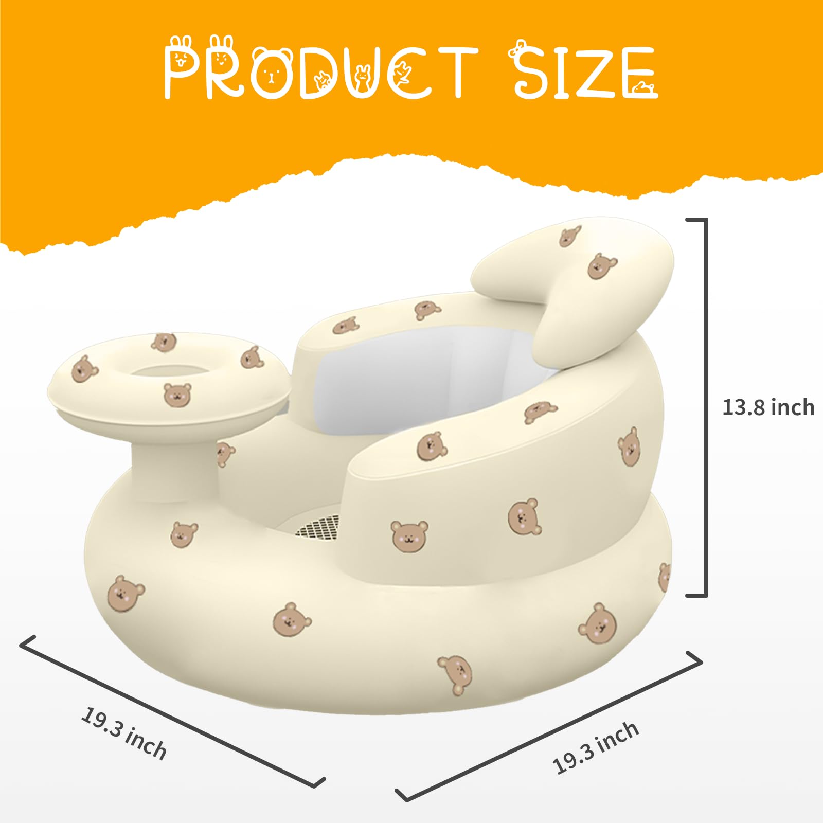 Twievo baby seat back-support provides comfortable posture for young sitters