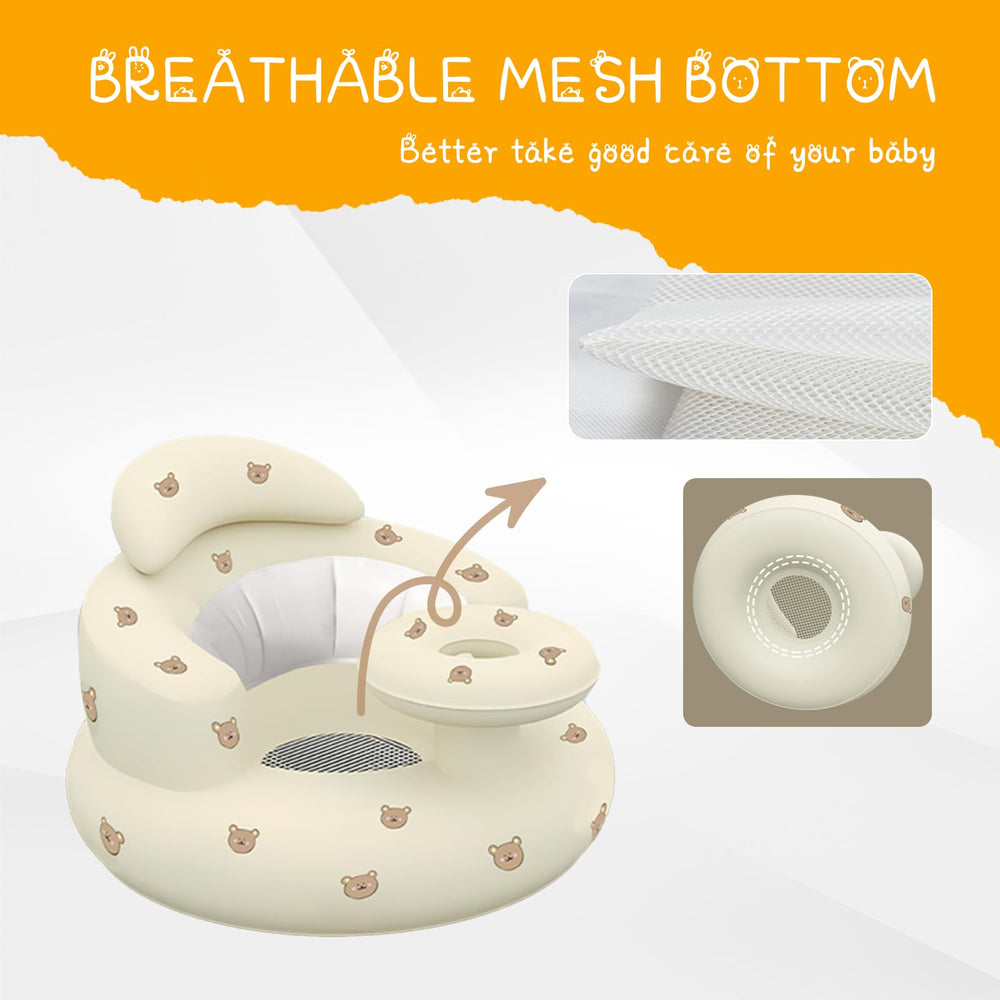 Twievo baby seat on the floor demonstrates safe, supervised seating for play