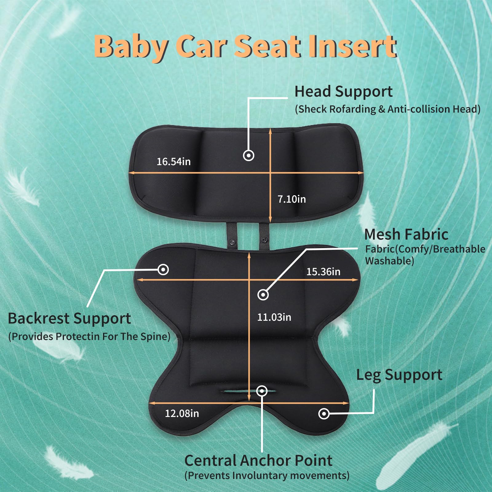 Twievo newborn cushion features breathable mesh for cooler car journeys.