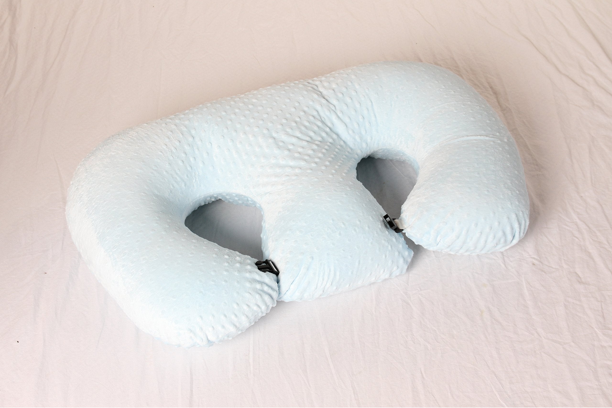 Twin Z Pillow Blue pregnancy-support angle – helps during late-pregnancy comfort.