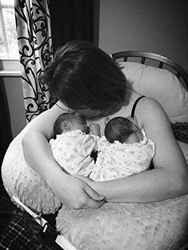 Twin Z Pillow Grey pregnancy-friendly position offering back and belly comfort.