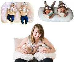 Twin Z Pillow Navy bottlefeeding setup supports simultaneous feeding with reduced strain