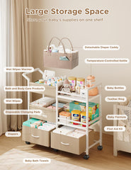 Twinkoo detachable basket highlights portable diaper organizer and mobile changing station