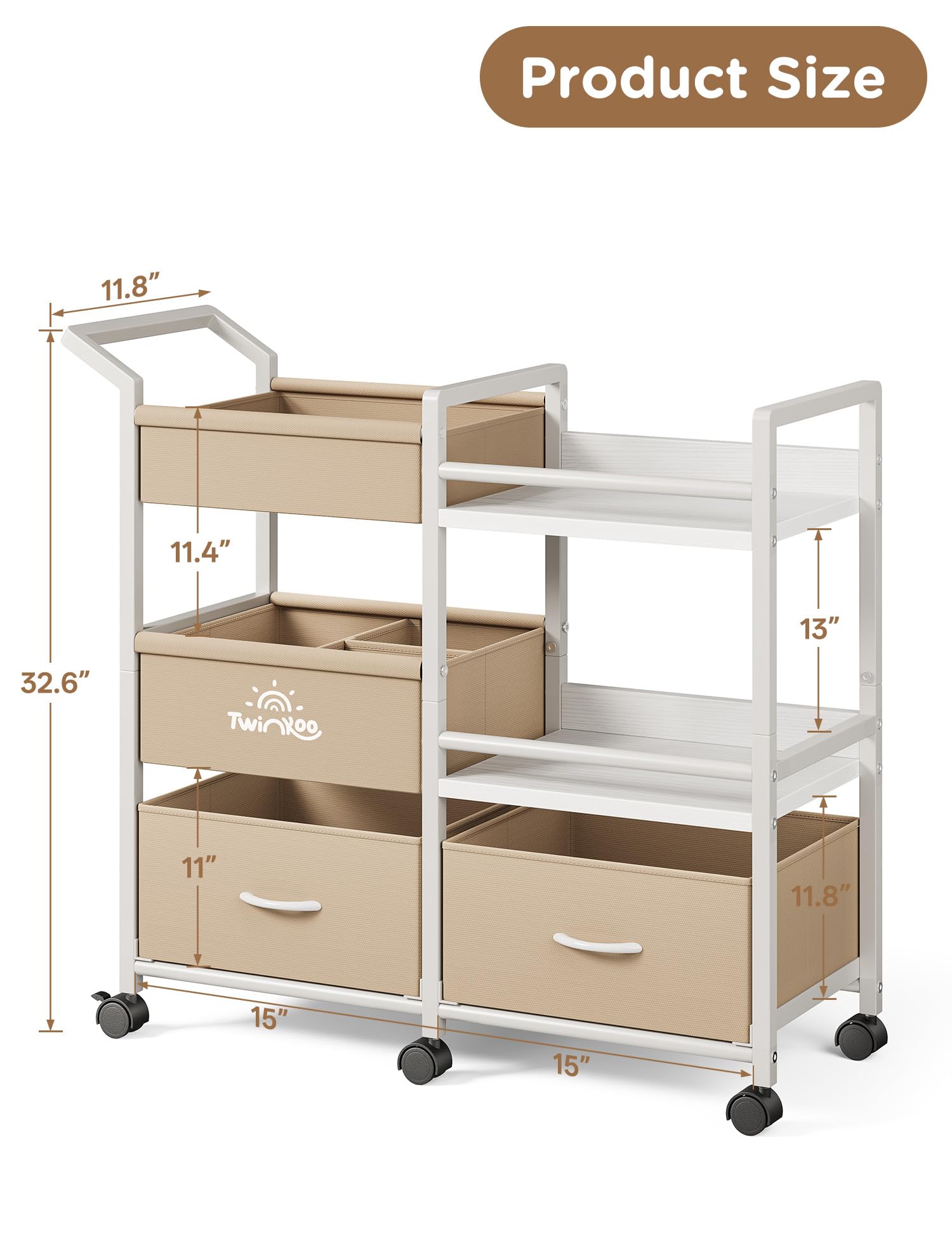 Twinkoo baby registry essential cart helps keep nursery supplies within reach
