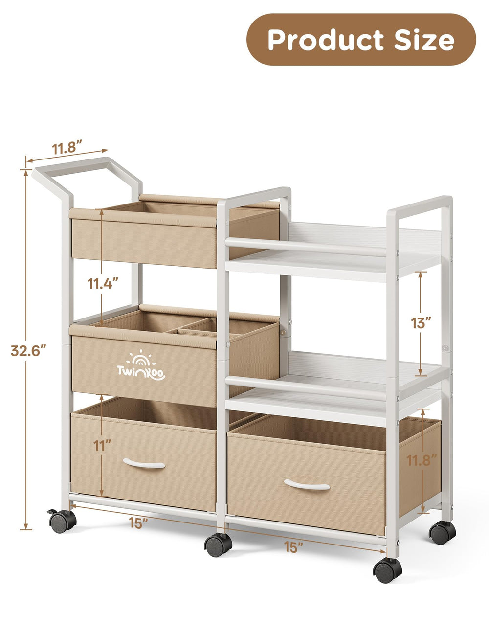 Twinkoo baby registry essential cart helps keep nursery supplies within reach