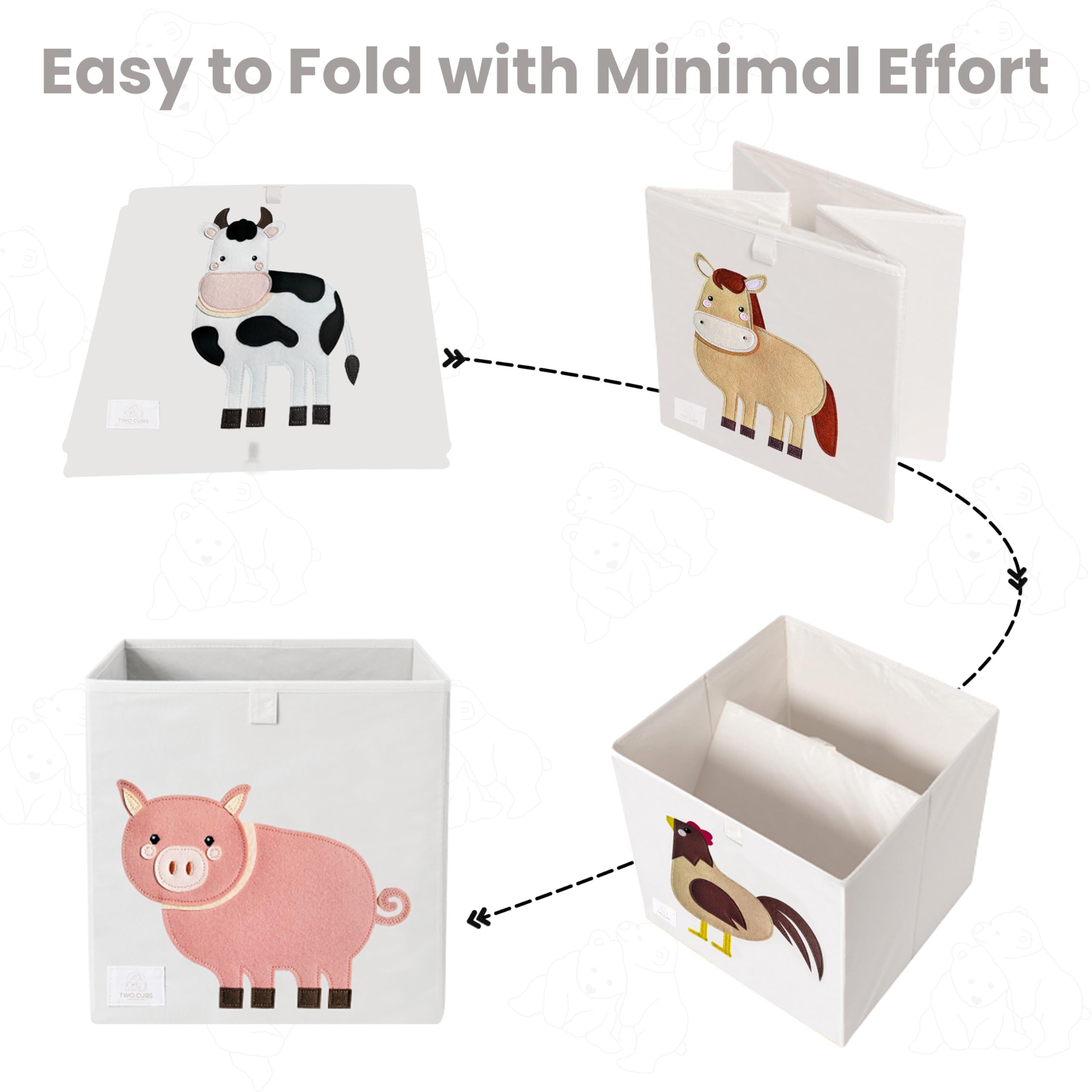 Two Cubs cube offers about 34.3 liters of versatile toy storage