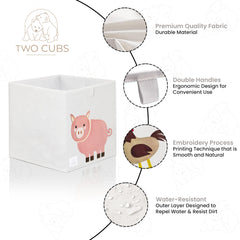 Two Cubs foldable toy storage box with horse design showcases playful décor and kid-friendly organization.
