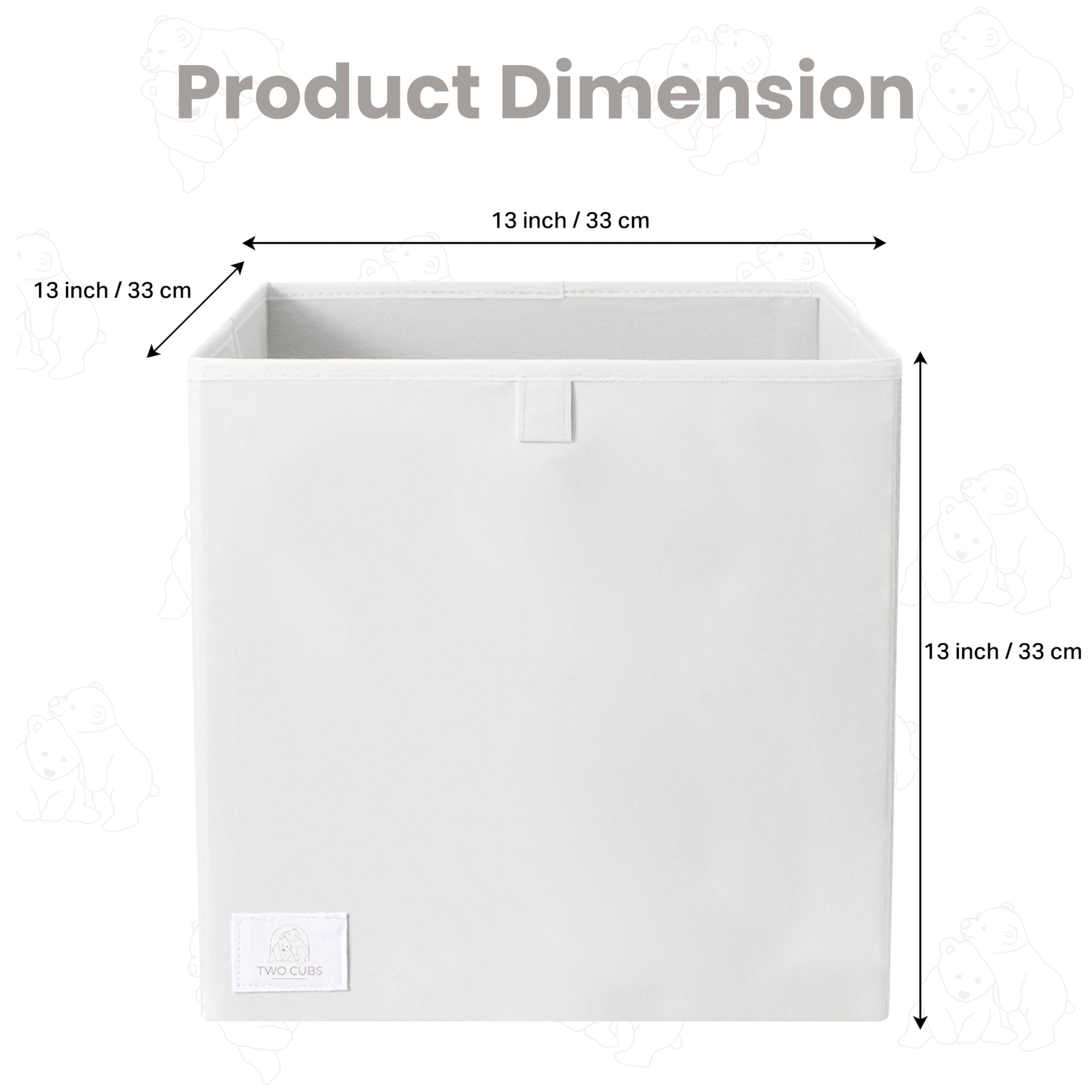 Two Cubs foldable toy storage box folded flat saves space when not in use