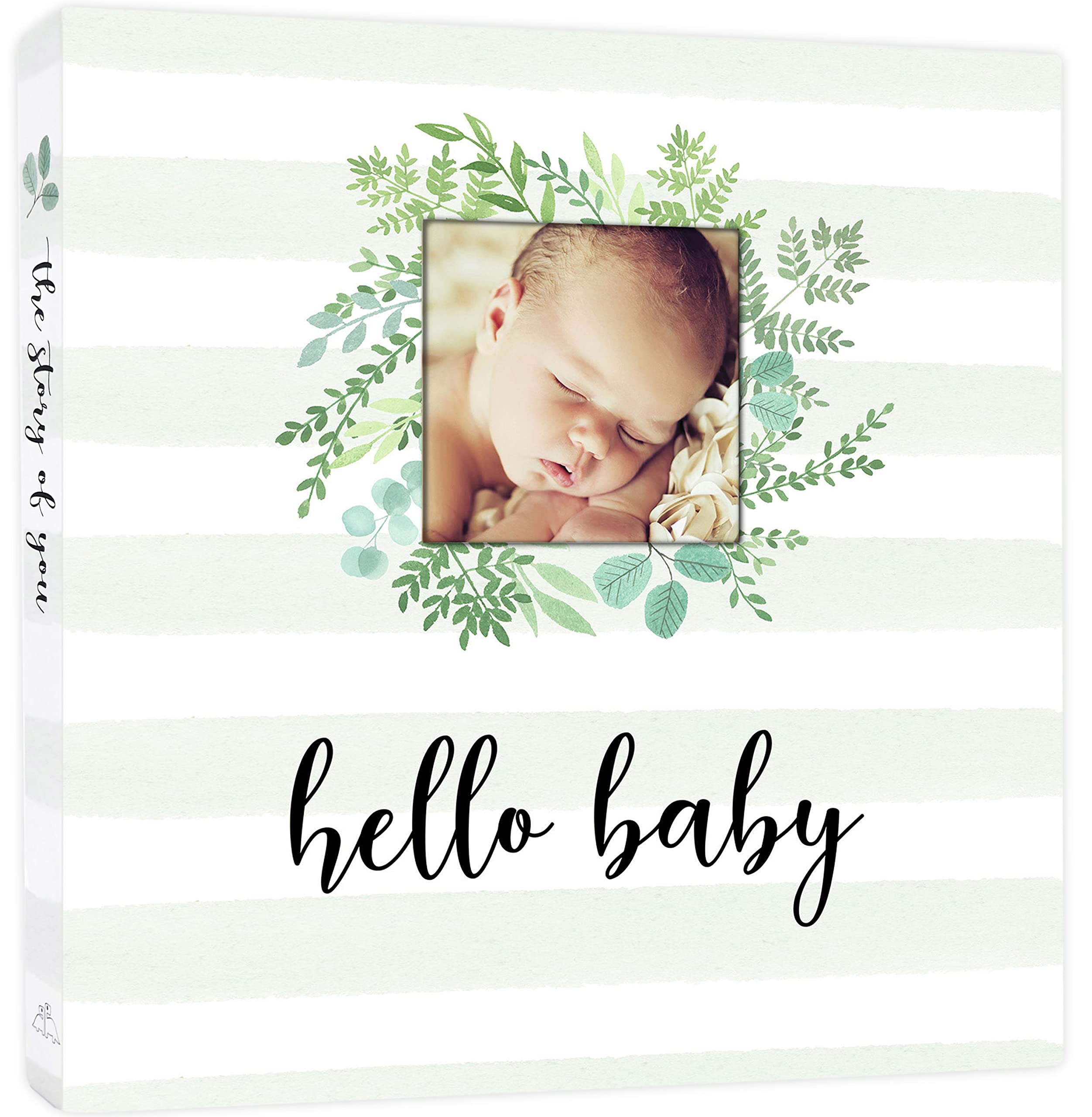 Two Little Dinos memory book cover personalized with baby's photo for a cherished keepsake.